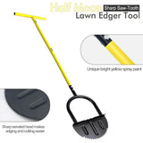 Manual Lawn Edging Tool with T-Handle and Serrated Half-Moon Blade, Garden Edge Trimmer for Clean V1341-ZY-55KF9YV8-YELLOW