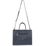 Morrissey Italian Structured Leather Tote Unisex Computer Bag Handbag - Navy V563-MO-3158_NVY