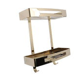 Bathroom Floating Shelves 304 Stainless Steel 2 Tier Wall Mounted Over Toilet Bathroom Shelves V1294-YM0901-3112240039811