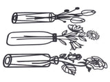 3Pcs Metal Vase Flowers Wall Art Elegant Prevent Rust Easy to Install Iron Flower Wall Art for V1294-YM0715-3115210265811