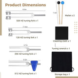 4PCS Tuning Fork Set, Tuned Forks for Music, Therapy Yoga, MI 528 HZ, 128 HZ, 256 HZ, 512 HZ for V1369-AZ3-W-08883
