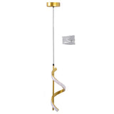Spiral LED Pendant Light Gold Color High Brightness Eyes Protection LED Hanging Lamp for Living Room V1294-YM0706-3119230118711
