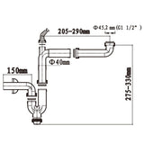 Arkzeo G1-1/2 Inch Kitchen Sink Drain Pipe 40mm Smooth U-Bend Design for Easy Flow V1189-LWWAL-20260327-04394