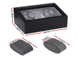 Embellir Watch Winder Automatic Double Watch Winder Box LED Black WBX-WIN-4WD-6SL-BK