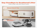 Cat Litter Box Enclosure for Multi Cats, 120 cm Hidden Litter Box Cabinet with 4 Doors & 2 Entries, V952-JSDMMSPWQ472Z9PLH002V0
