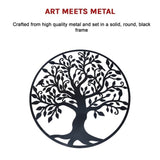 Black Tree of Life Wall Art Hanging Metal Iron Sculpture Garden 60cm V63-822651