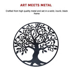 Black Tree of Life Wall Art Hanging Metal Iron Sculpture Garden 60cm V63-822651