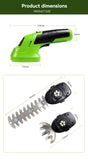 cordless grass shear, hedge trimmer, 2-in-1 garden tool, electric pruner, handheld trimmer, V1102-119-54021-GRN-M