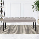 Cate Button-Tufted Upholstered Bench by Sarantino - Light Grey BCH-438-LGY