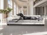 Large Leather Velvet Dog Sofa Lounge Bed V767-P-XD1278-L