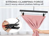 TOPIA HANGER Wooden Pants Hangers 10 Pack, Black Skirt Hangers with Clips and Rotatable Hook, V1258-DP02-F-235