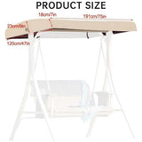 Outdoor Swing Canopy Top Cover, 75'x 47' UV Blocked Waterproof Patio Swing Canopy V1366-AZ2-W-24280