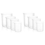 Transparent Plastic Measuring Jugs Set for Liquids 8Pcs V-Shaped Spout V1369-AZ3-W-20862