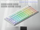 SOLAKAKA A75 75% Gasket Mechanical Keyboard Tri-Mode Hot-Swap Knob XFF3-KYA75-WH