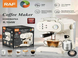 Semi-Automatic Espresso Coffee Machine with Steam Wand for Home and Small Office Use, Dual Cup V1341-ZY-V28MM92U-IVORY