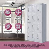 12-Door Locker for Office Gym Shed School Home Storage - 4-Digit Combination Lock V63-839081