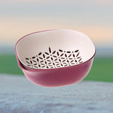 Double Layer Draining Basket, Plastic Fruit and Vegetable Colander with Fine-Hole Inner Insert, Red V1192-AZ-W-21828