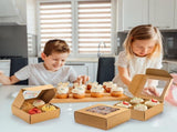 40 Pack Brown Bakery Boxes with Window and Dividers, 6 x Inch Mini Pastry 4 Compartments, Kraft V1259-DP01-A-924