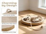 Cat Basket Bed Handwoven, 2 In 1 Scratcher & Breathable Comfort Nest, For Indoor Cats, Kittens, V1369-AZ3-W-08514