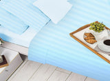 1000 Thread Count Cotton Rich Queen Bed Sheets 4-Piece Set in Striped Sky Blue CVC-10QD-STBU