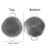 Honeycomb Non-Stick Grill Skewer Plate, 316 Stainless Steel, Portable Barbecue Grill with Handle, V255-AMZ-SS316-BBQPAN