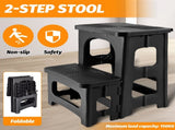 Multipurpose Portable Folding 2 Step Stool Non-Slip PP Collapsible Step Ladder Stool For Office V985-2STEPSTOOL