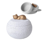 Dog Cat Ashes Urn Portland Cement pet urns for Cats or Small Dogs, Animal Memorial Keepsake Box V1107-137-12767-BLK-CAT