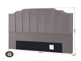 Artiss Bed Head Headboard Queen Velvet 153CM - Grey BED-HEAD-WING-Q-GY