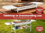 Grillz Portable BBQ Grill w/ Stainless Steel Racks & Pans for Outdoor XFEL-BBQ-SMO-FD-BE