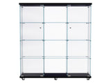 Stacked 169cm Tall Glass Display Cabinet 4 Tier DBOX1002-4-T-BK