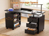 Artiss Manicure Table Nail Desk with Built-in Dust Collector Beauty Salon Station Drawers Shelves FUR-AD-MANICURE-2MOD-BK-AB