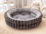 Pet Bed Cat Bed Dog Bed All-Season Bed Ultra-Soft Plush Large Pet Bed Round Pet - White - Size V1347-135-28322-WHT-50-20-15