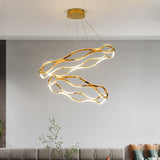 BAMDECOR A212/2 Modern Wavy Art Aluminum Light Fixture for Living Room Bedroom Indoor Decor V255-BAM-A212/2-GOLD
