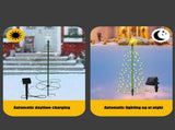 Solar Christmas Tree Lights Outdoor, 8 Lighting Modes Warm White LED Garden Stake Light, Waterproof V1369-AZ3-W-21558