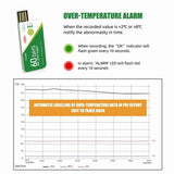 5X 60 Days USB Temperature Data Logger -30 &degC-60 &degC Report App IP67 Disposable High- Recorder V1366-AZ2-W-15676