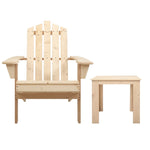 Gardeon 3PC Adirondack Outdoor Table and Chairs Wooden Beach Chair Natural FF-BEACH-UF-CH-NW-3PC