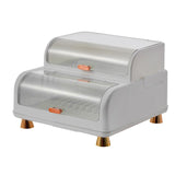 Draining Bowl Rack Plastic Tableware Drainer Storage Box Dish Chopsticks Drying Box with Lid White V1294-YM0716-3118220158711