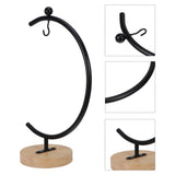 Metal and Wood Display Stand for Hanging Globe, Terrarium, and Home Decor with Sturdy Base V1369-AZ3-W-18762