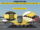 Rubber Cable Guard, 3-Channel, 2 x 2.3 in - Durable Cord Protection Ramp for Driveways, 6600 lbs V952-GXB900X580X75-3PCV0