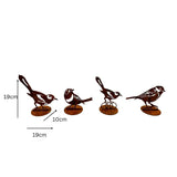 Set 4 Asst Rust Laser Cut Birds on Base 19cm V637-74150BRD