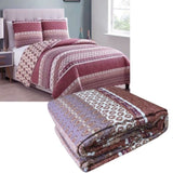Seville 3 Pce Lightly Quilted Polyester Cotton Coverlet Set Queen/King V442-STT-COVERLET-SEVILLE-MAUVE-KI