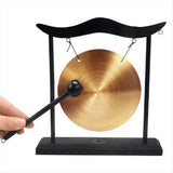 Mini Desktop Gong Table Wind Chime Percussion Instrument Cymbals Gongs with Mallet for y3463 V1370-AZ4-07909
