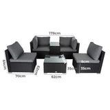 Modular Outdoor Wicker Lounge Set V264-OTF-530S-BLK-OTF-507-BLK