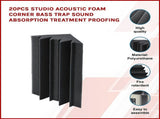 20pcs Studio Acoustic Foam Corner Bass Trap Sound Absorption Treatment Proofing V63-833271