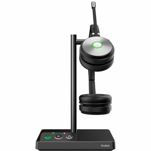 YEALINK WH62 Dual UC TEAMS DECT Wirelss Headset, Busylight On Headset, Leather Ear Cushions V177-L-IPY-WH62-DUAL-TEAMS