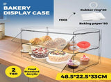 Alston 2-Tier Bakery Display Case Pastry Acrylic Cupcake Donuts Cake Pastry Clear Display V985-BAKERYDISPLAYCASE