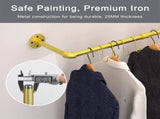 Vintage Gold Wall-Mounted Clothes Rack Strong Metal Garment Hanging Rail V767-JJ-ZZ183-GLD