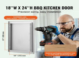 BBQ Access Door, 457x610 mm Single Outdoor Kitchen Door, Stainless Steel Flush Mount Door, Wall V952-DMMBSCJMYS18HT3RAV0