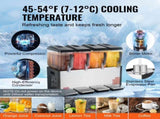 Commercial Beverage Dispenser, 4 Tanks 12 L Per Tank Juice Dispenser, 510W Stainless Steel Ice Tea V952-SYYLJJBSJXS1YI25UV3