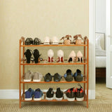 Bamboo Storage Shoe Rack & Organiser 4 Tiers Layers V915-HO0166